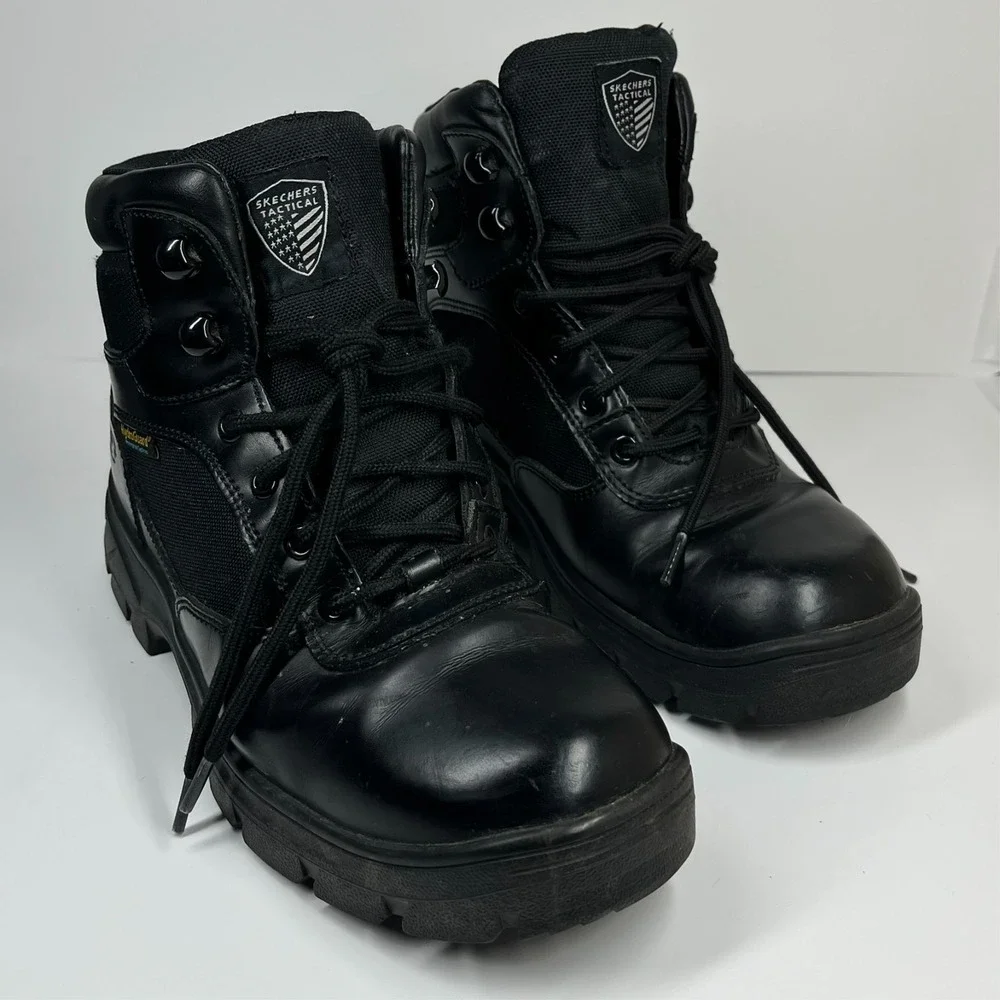 Skechers Wascana Benen Tactical Relaxed Fit Work Boots‎ Men's 7 Waterproof Black